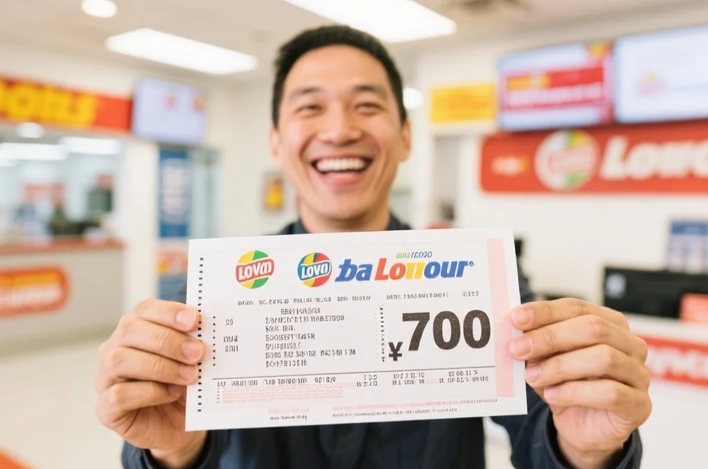 中奖彩民在兑奖中心领取奖金